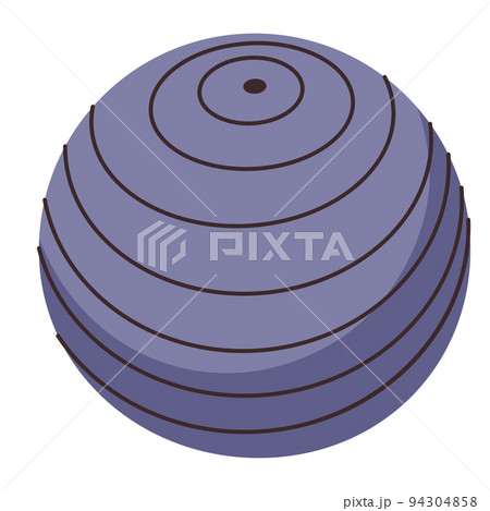 Fit ball for exercise isolated on white background. Fitness equipment for workout. Sport training design in simple line modern style 94304858