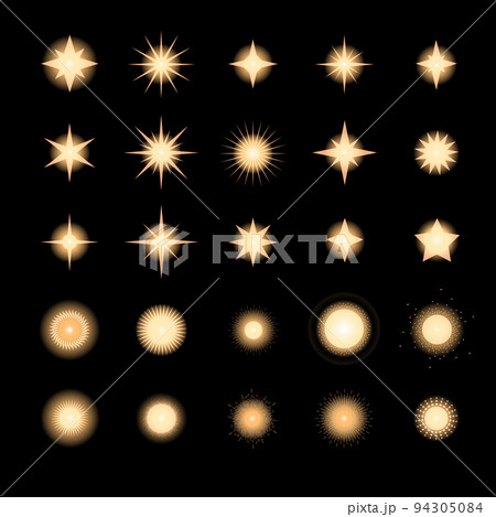 A set of stars, flashes, glowing objects with a light effect 94305084