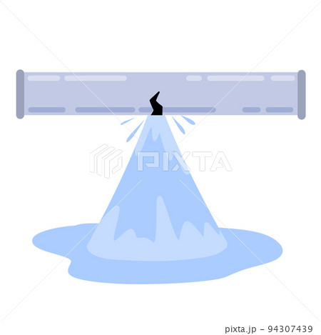 Leak in water pipe. Plumber service. Broken sewer and water supply. Leak in water pipe. Plumber service. Broken sewer and water supply. 94307439