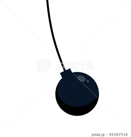 Wrecking ball. Demolition of the house. Destruction and breaking icon 94307510