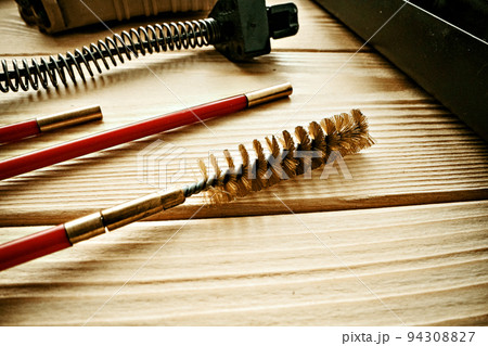 Ramrod for cleaning the barrels of weapons close up 94308827