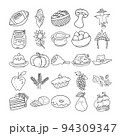 Thanksgiving Hand Drawn Doodle Line Art Outline Set 94309347
