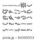 Vines Hand Drawn Doodle Line Art Outline Set 94309353