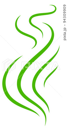 Green curved lines. Warm air stream icon Green curved lines. Warm air stream icon 94309909