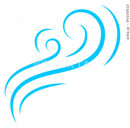 Blue air motion lines. Wind symbol. Steam sign 94309910