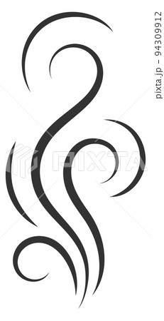 Smoke symbol. Black line steam icon. Heat sign Smoke symbol. Black line steam icon. Heat sign 94309912