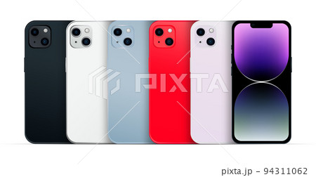 Novelty modern smartphone gadget 14 version, set 5 pcs new original colors - Vector Novelty modern smartphone gadget 14 version, set 5 pcs new original colors - Vector 94311062