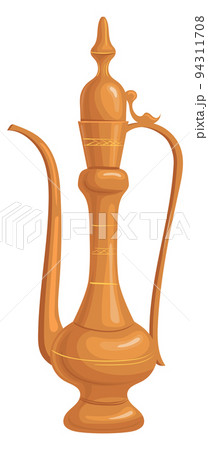 Middle eastern pitcher. Ancient arabian cartoon jug 94311708