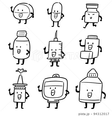 vector set of medicine cartoon 94312017