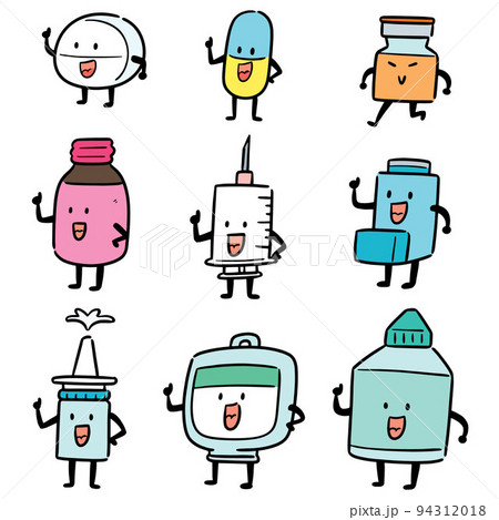 vector set of medicine cartoon 94312018