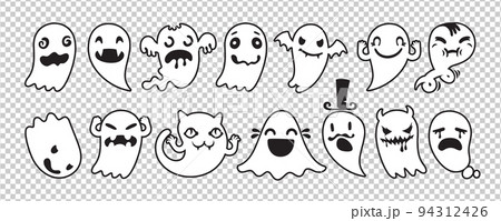 Halloween Ghost Collection Outline 94312426