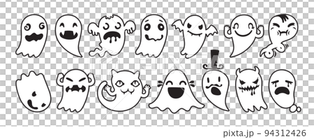 Halloween Ghost Collection Outline 94312426
