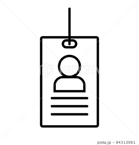 身分証明の名札アイコン。ベクター。 94313061