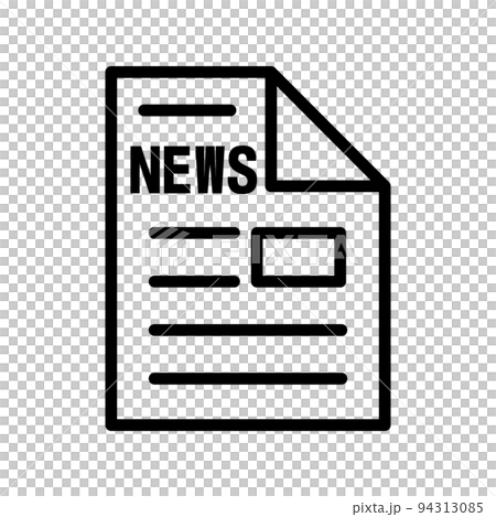 ニュース記事アイコン。ニュースの情報アイコン。ベクター。 94313085