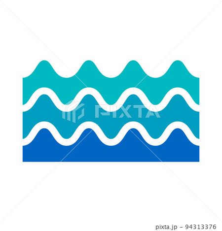 海のアイコン。海の波。ビーチ。ベクター。 94313376