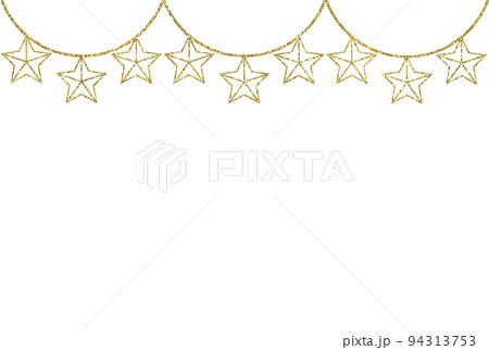 イラスト素材 星飾り ゴールド イラスト素材 星飾り ゴールド 94313753