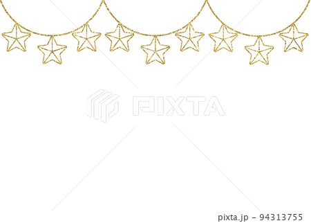 イラスト素材　星飾り　ゴールド 94313755