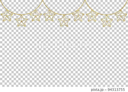 イラスト素材　星飾り　ゴールド 94313755