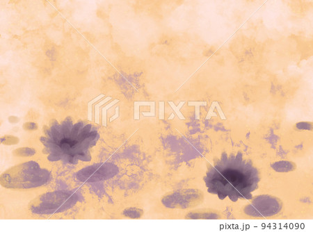 水墨の睡蓮の花のある幻想的な和風テクスチャ背景ペールラベンダー 94314090