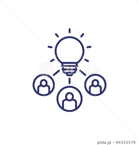 people with an idea line icon 94315579
