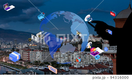 Mobile communication network concept. IoT Internet of Things. High quality photo 94316000