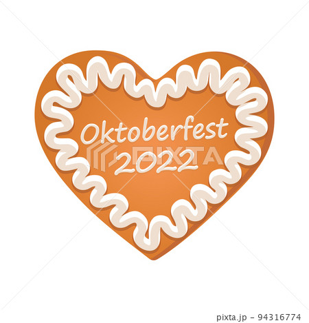 gingerbread heart oktoberfest with edelweiss decoration vector 94316774