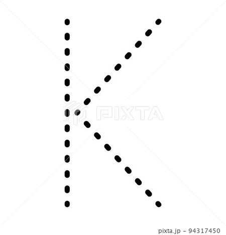 Letter handwriting practice for kids.Dotted alphabet tracing K 23959989  Vector Art at Vecteezy