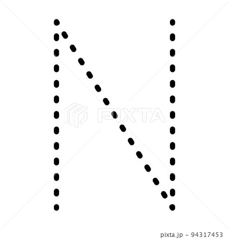 Tracing Alphabet Letter N Prewriting Dotted 94317453 PIXTA