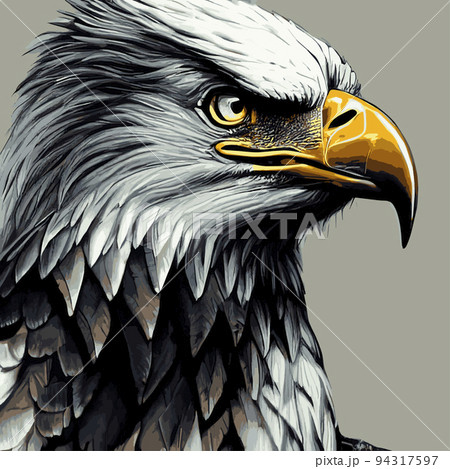 Portrait of a bald eagle. Vector illustration of an American bald eagle in flight .US Symbols Symbols Liberty profile portrait 94317597