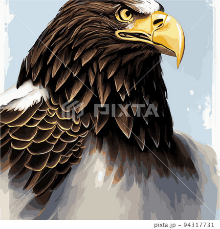 Portrait of a bald eagle. Vector illustration of an American bald eagle in flight .US Symbols Symbols Liberty profile portrait 94317731