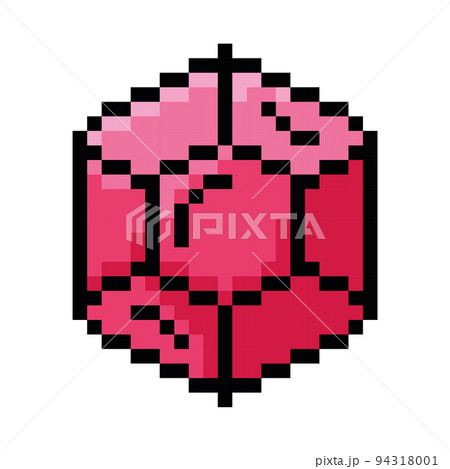 Isolated colored ruby videogame icon Pixelated style Vector 94318001