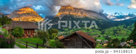 Grindelwald Valley at the Sunset 94318815
