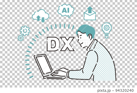 人物 DX化で快適に仕事をするビジネスパーソン男性 94320240