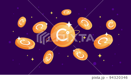 Celsius (CEL) coins falling from the sky. CEL cryptocurrency concept banner background. Celsius (CEL) coins falling from the sky. CEL cryptocurrency concept banner background. 94320346