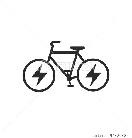ebike line icon, Electric bicycle eco friendly flat design vector isolated on white background. 94320382