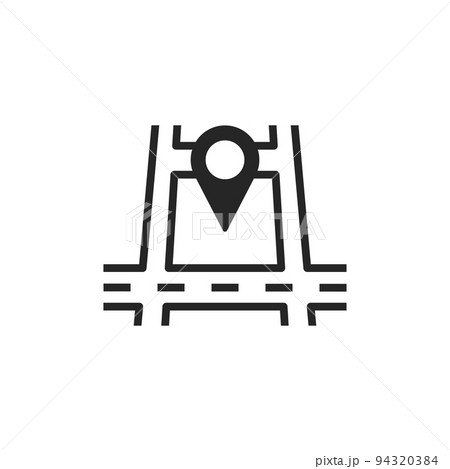 Map with pin, geo locate, pointer icon. 94320384
