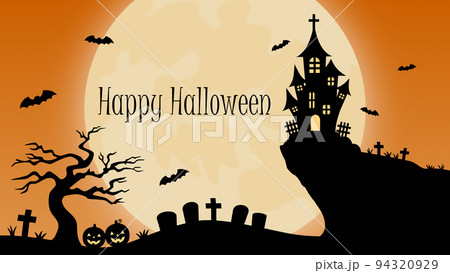 ハロウィン　不気味な満月の夜　背景素材 94320929