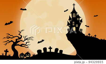 ハロウィン 不気味な満月の夜 背景素材 ハロウィン 不気味な満月の夜 背景素材 94320935