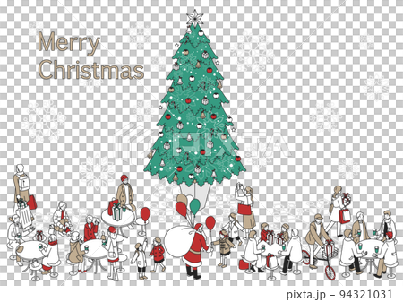 Christmas image (Christmas tree and people) Christmas image (Christmas tree and people) 94321031