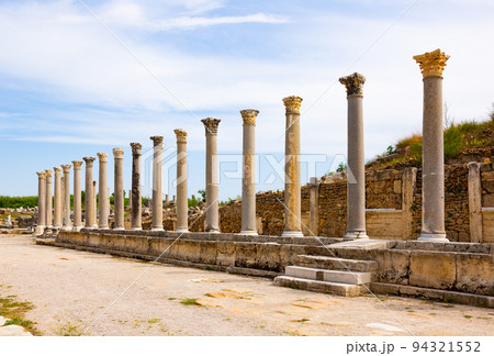Columned west street in Perge Ancient City 94321552