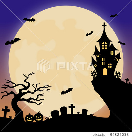 ハロウィン 不気味な満月の夜 背景素材 ハロウィン 不気味な満月の夜 背景素材 94322058