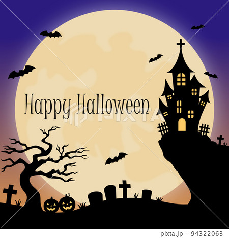 ハロウィン　不気味な満月の夜　背景素材 94322063