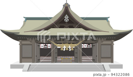 シンプルな造りの神社の拝殿 94322086