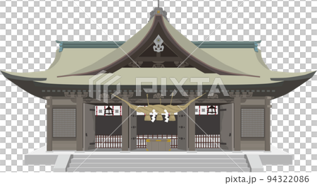 シンプルな造りの神社の拝殿 94322086