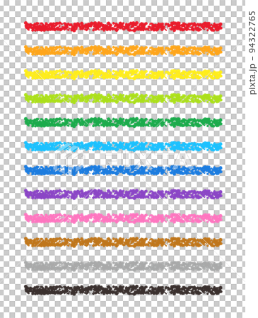 クレヨン素材　カラフルな線セット 94322765
