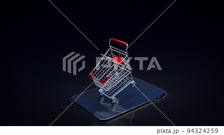 The shopping cart on tablet for e commerces business 3d rendering The shopping cart on tablet for e commerces business 3d rendering 94324259