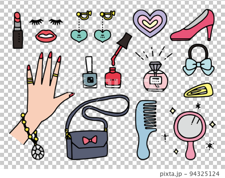 化妝品和時尚可愛裝飾插圖集 化妝品和時尚可愛裝飾插圖集 94325124