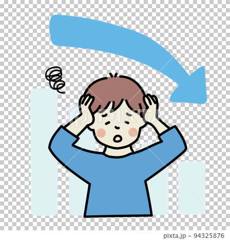 Graph going down man holding his head 94325876