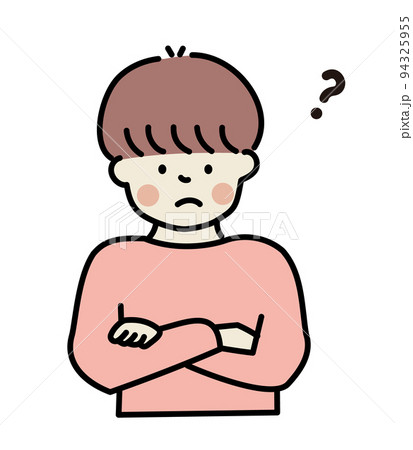 腕組み　悩む男性 94325955