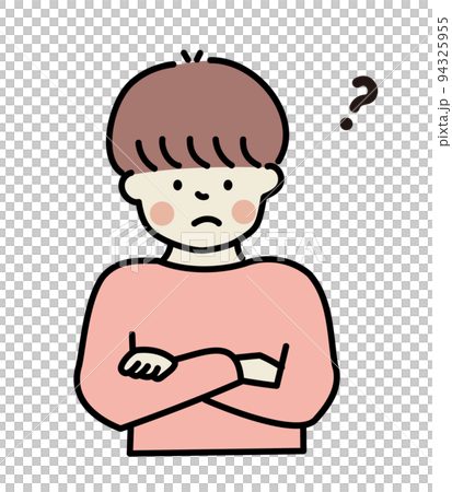 腕組み　悩む男性 94325955